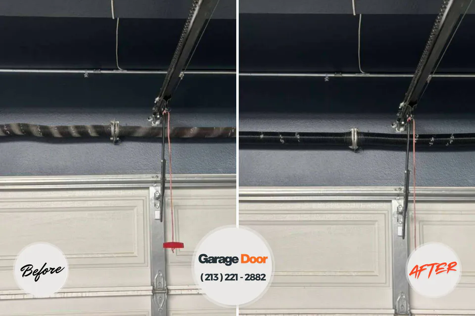 Before and after: garage door repair Greenwood Village, CO